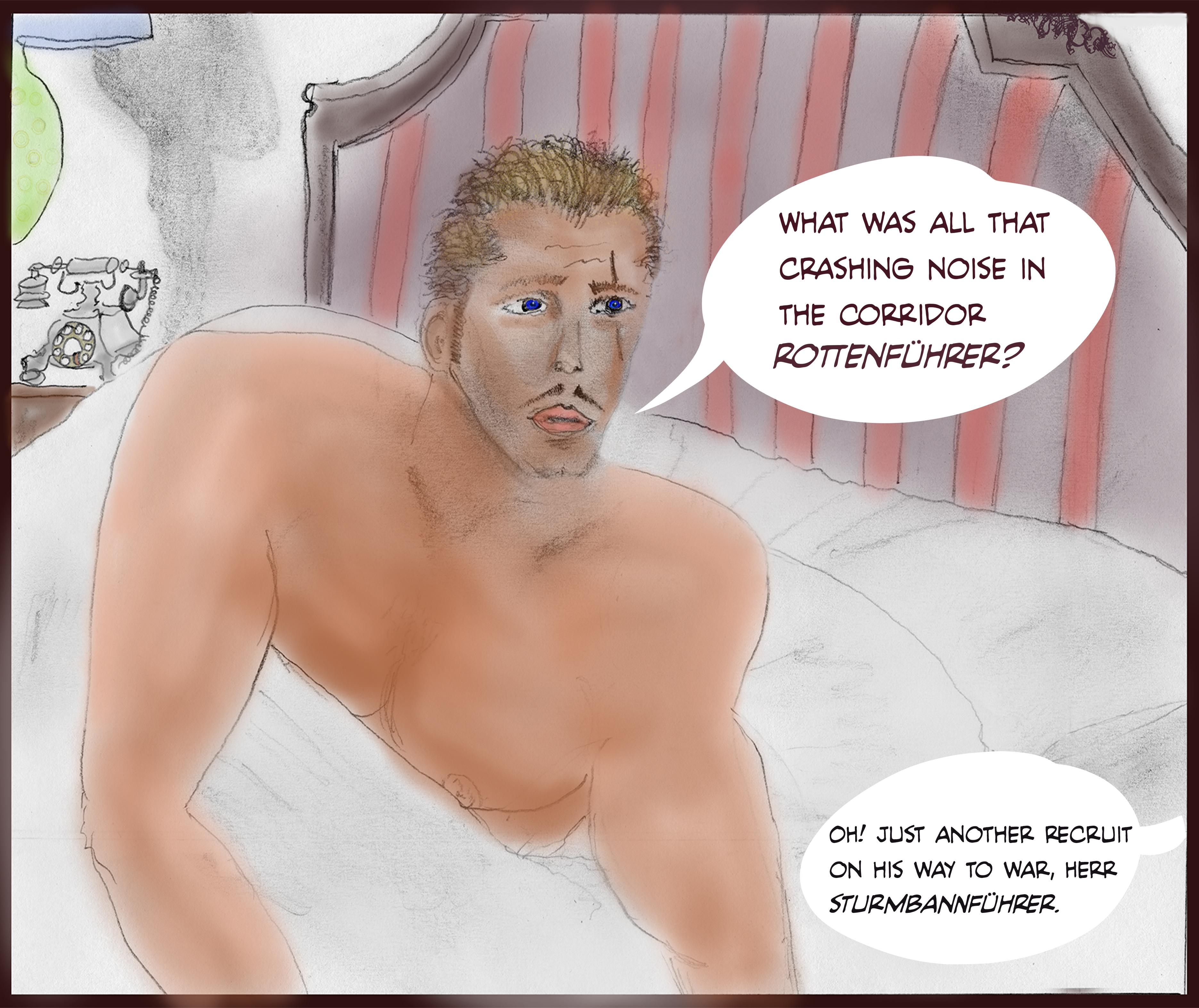 alt=&quot;Stallone bares his chest in hotel bed&quot;