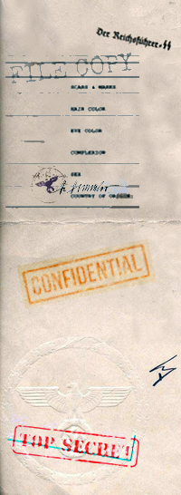 Top Secret SS Dossier files Reichstag Stamp and embossed eagle Signature Heirnrich Himmler