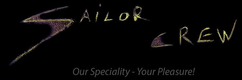 Sailor Crew purple and gold logo Slogo with slogan "Our Speciality - Your Pleasure by Rup 2025