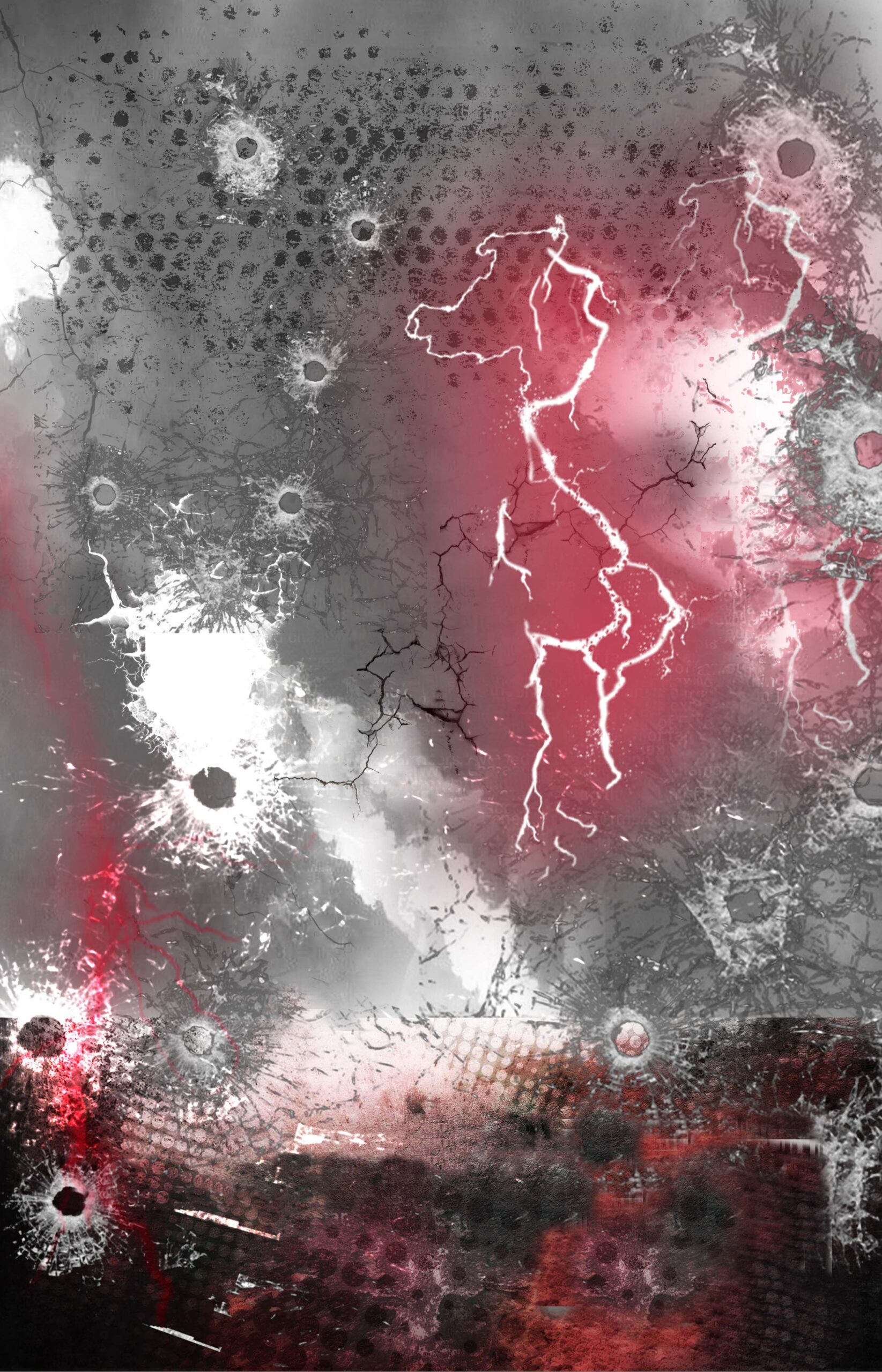 Cover artwork, adapted from Stallone Schwarzenegger joins the Kunst Kommando by SJ Lorimar, a Grunge style comic book character dossier style custom background featuring flames from a Rammstein concert, Sturmbannfuhrer ss and windscreen bullet holes from the assassination of heinrich reinhardt.